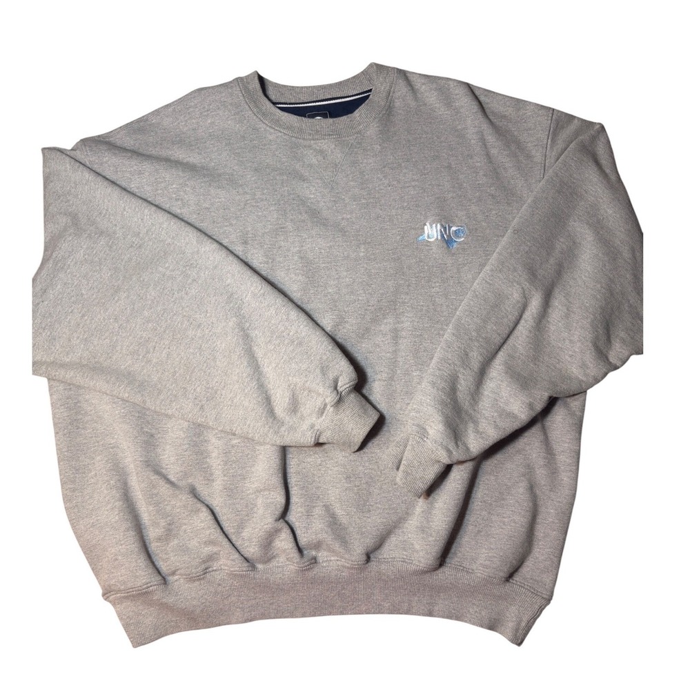 Champion UNC Tar Heels Crewneck Sweatshirt Gray Embroidered Logo XXL - Picture 1 of 11